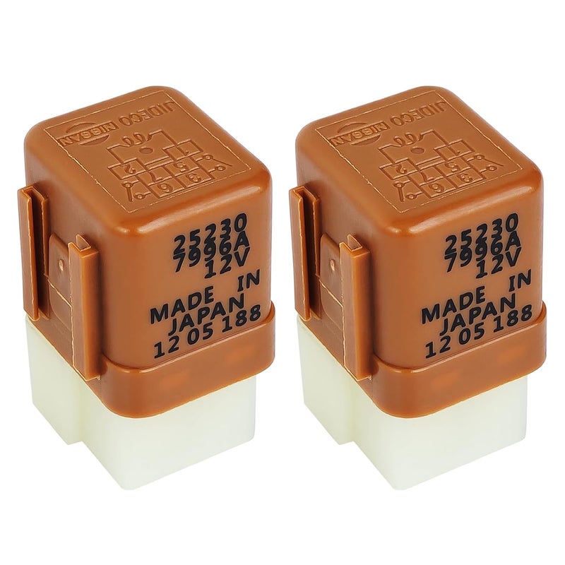 TC-Masterles 2Pcs 25230-7996A 30A 12VDC Nissan 6Pins Automotive Headlight Fan Relay Fit for Nissan Infiniti Leaf Altima Armada QX50 QX60 Q70 QX80 Supersession 25230-79963 25230-799 - Image 1
